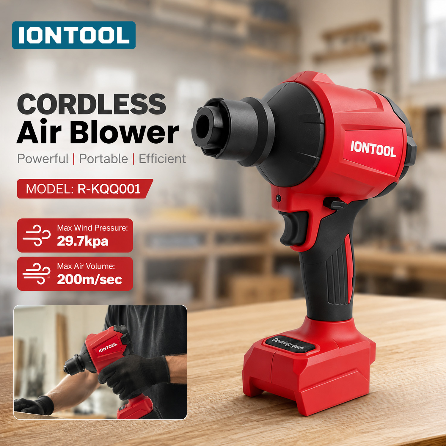 Diy Electronics Rack - IONTOOL 200m/s 29.7kPa Red Cordless Blower