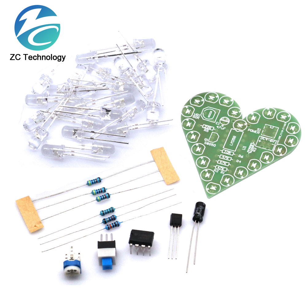 Diy Electronics Learning Kit - DIY Kit Heart Shape Breathing Lamp
