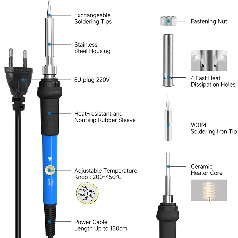 Adjustable Temp 220V 60W Elect - Useful Diy Electronics 评论和价格