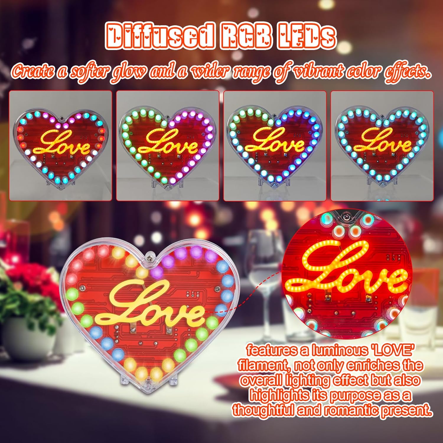 Heart Shaped LED Soldering Kit - Diy Electronics Filament 评论和价格