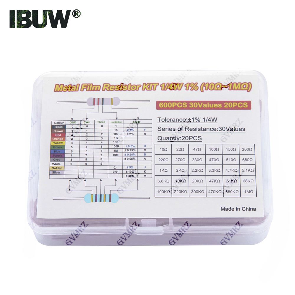 600PCS 30Values 1/4W Metal Fil - Diy Electronics Project Kit 评论和价格