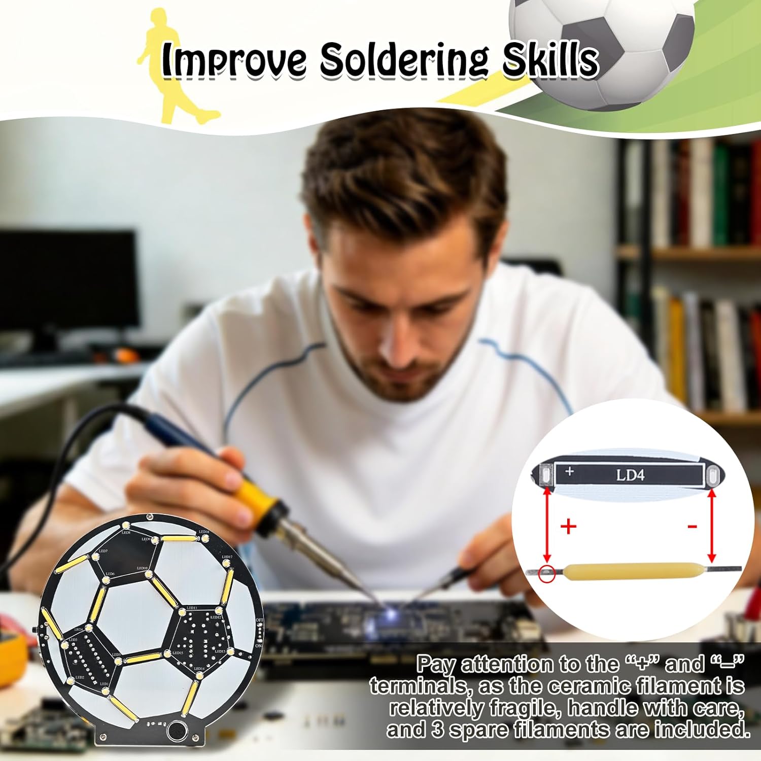 DIY Soccer Ball LED Soldering  - Diy Electronics Filament 评论和价格