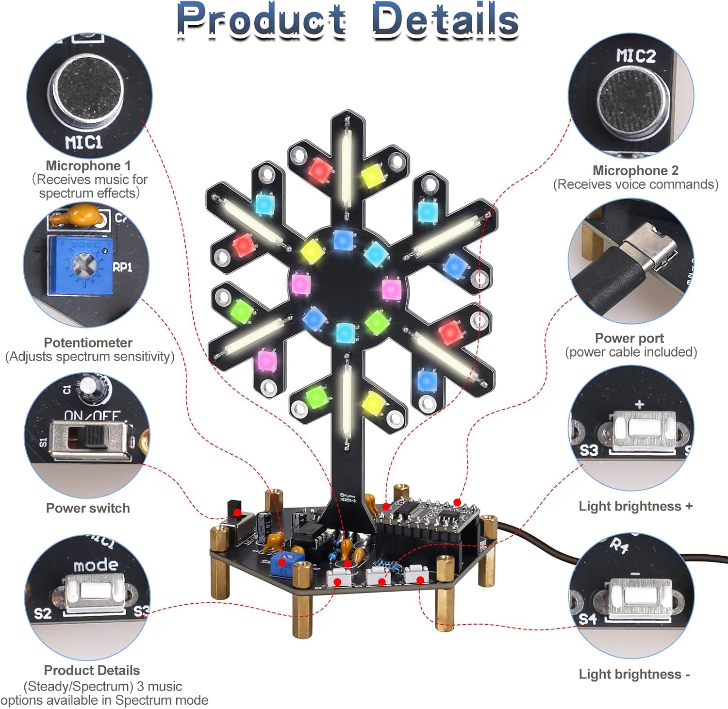 Voice Control Spectrum Light S - Diy Electronics Learning Kit 评论和价格