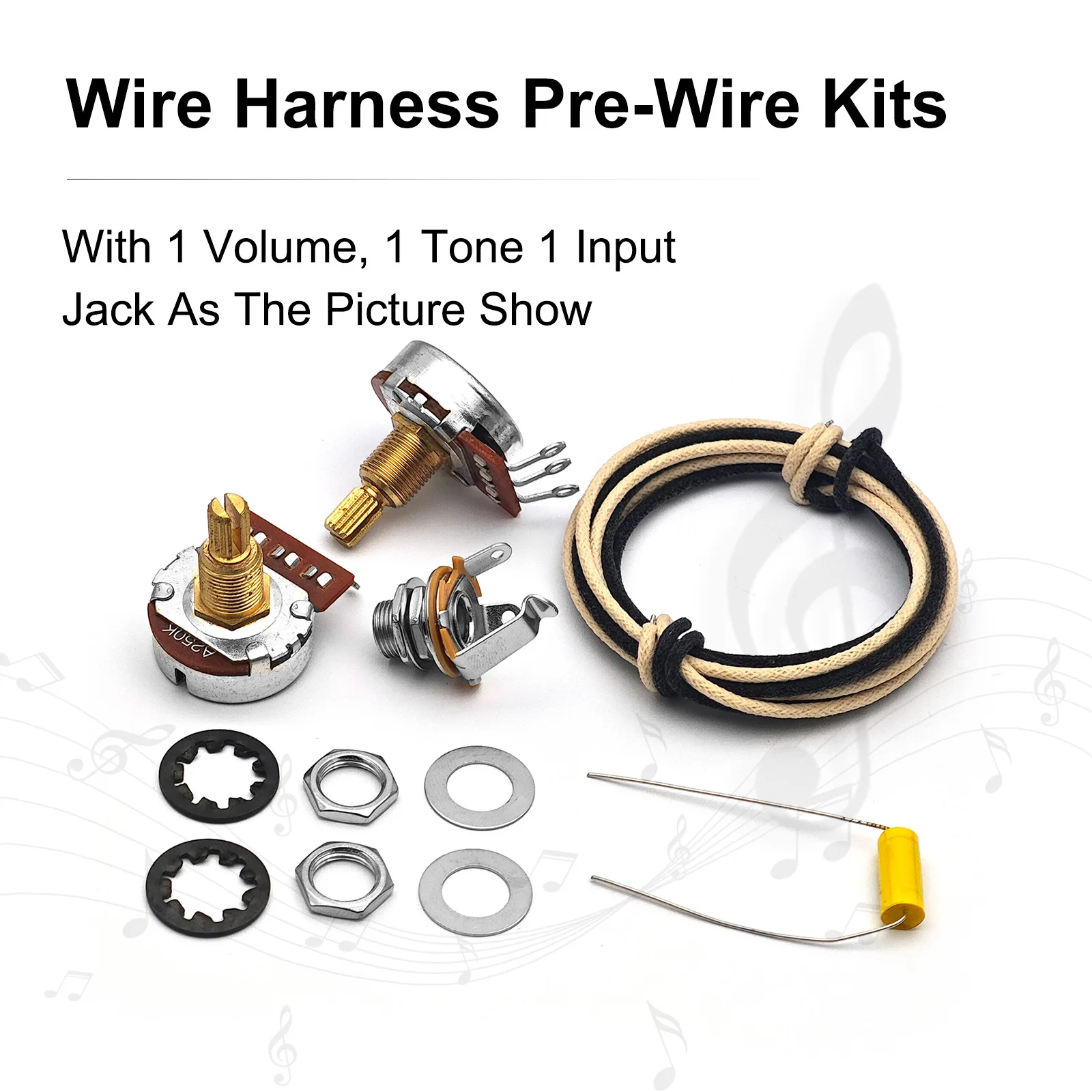 Bass Guitar Wiring Harness 1 V - Diy Guitar Electronics Kit 评论和价格